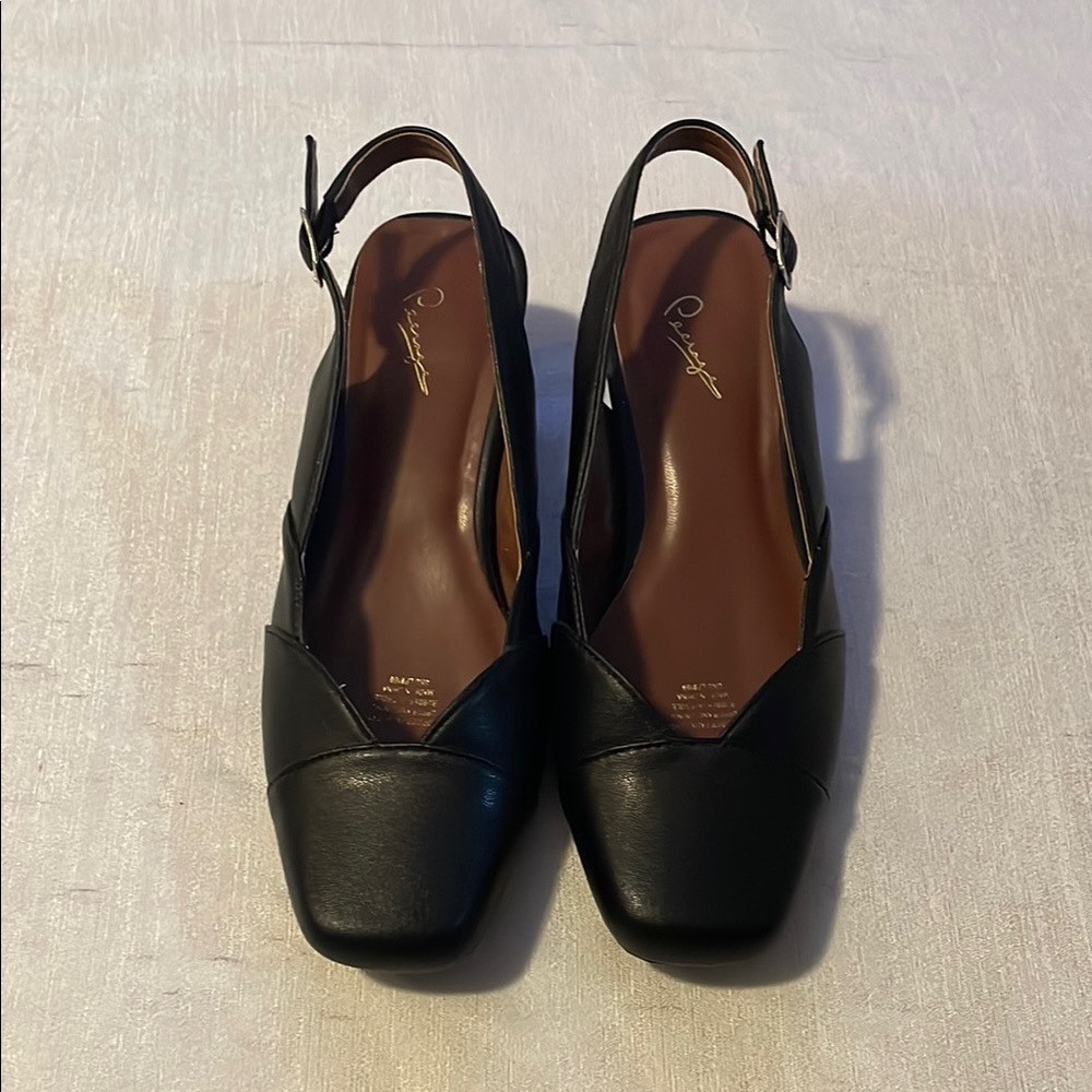 Peenge Black Slingback Women's Shoes